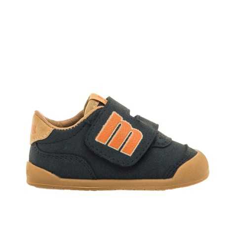 SNEAKER VELCRO FREE MARINO-NARANJA