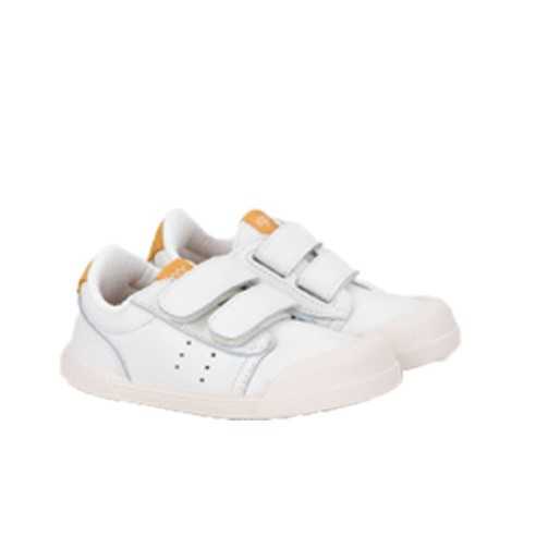 DEPORTIVA TENNIS VELCRO BLANCO-MOSTAZA