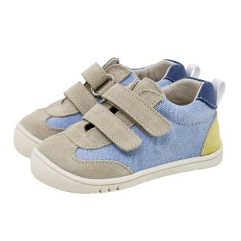 PF361-2 SNEAKER COMBINADO LONA GRIS-AZUL CIELO